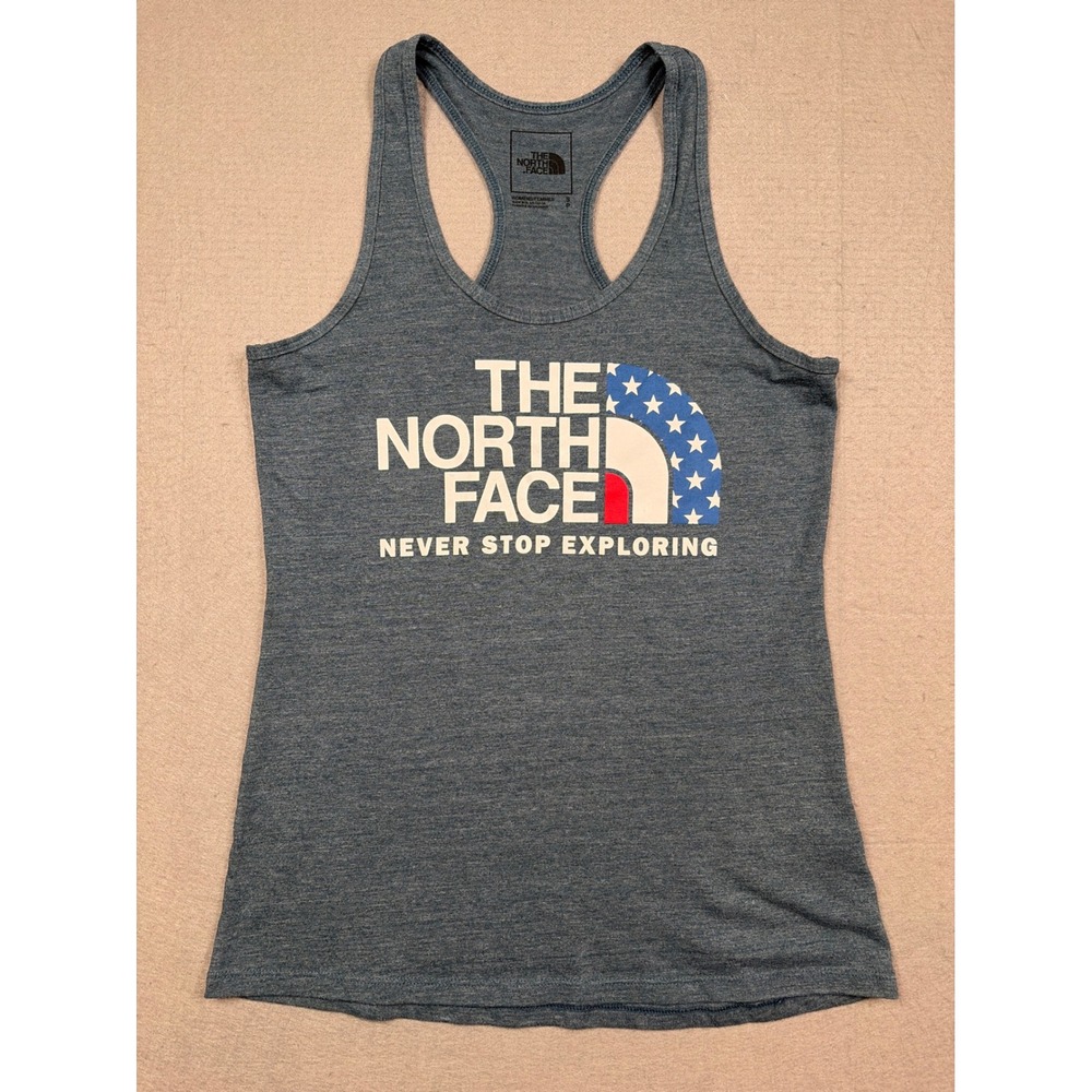 The North Face Womens Stars Stripes Logo Tank Top Never Stop Exploring Small